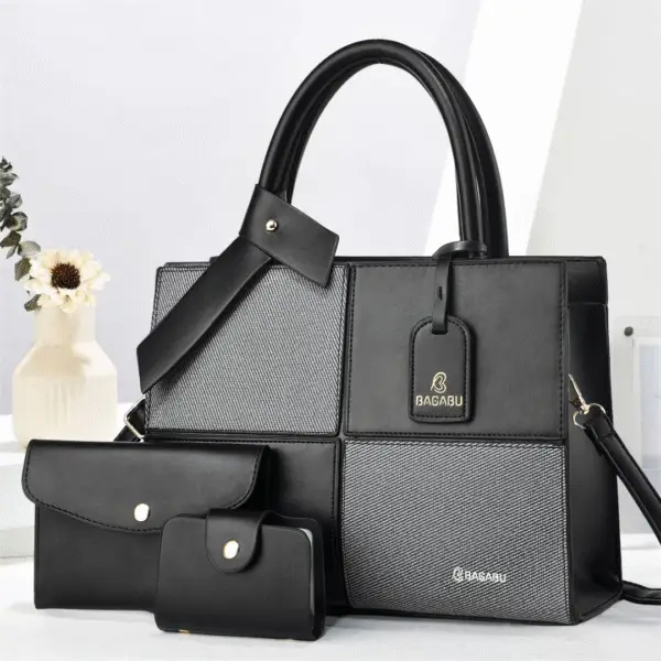 Bagabu Luxary Four Blocks Rectangle shaped 3 Pcs Stylish Tote Bag for Women BB1009B