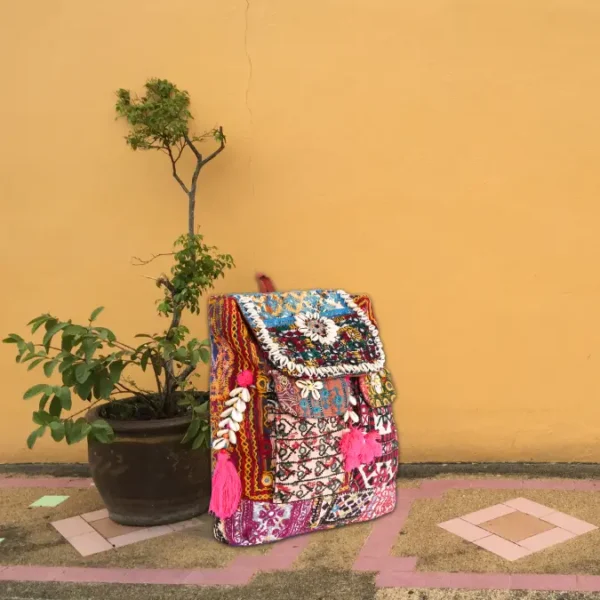 Large Handcrafted Bohemian Embroidered Backpack for Women BH1021C