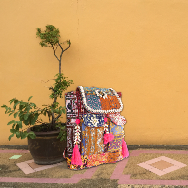 Large Handcrafted Bohemian Embroidered Backpack for Women BH1021A